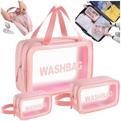 Косметичка WatchMe 3в1 рожева жіноча косметичка рожева