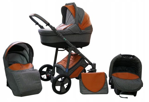 Дитяча коляска Skyline 3в1 сіра