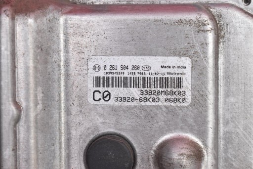 control unit of the engine 33920-68K03 0261S04260 SUZUKI ALTO 7 VII 1.0 68 KM 09-14