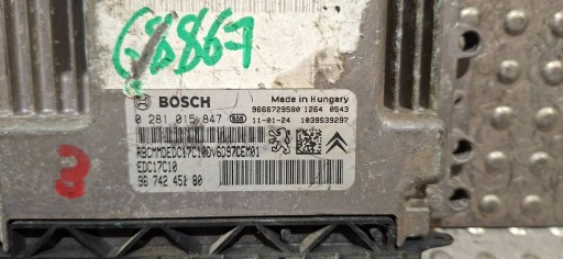Computer 0281015847 9666729580 9674245180 CITROEN PEUGEOT 1.6 HDI