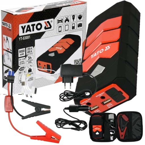 Yato Urządzenie Rozruchowe Jump Starter Power Bank Restarter 9000mA