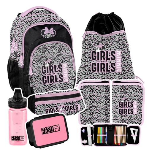 Рюкзак шкільний багатокамерний Minnie Mouse Paso, чорний, Відтінки рожевого, Різнокольоровий