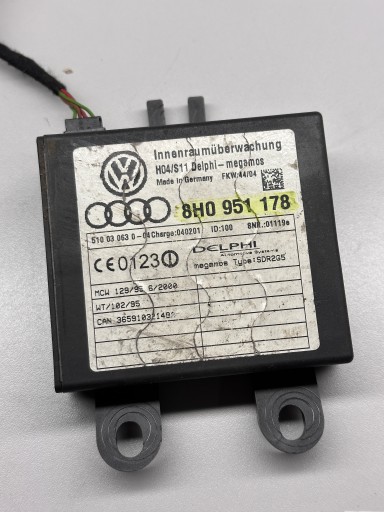 AUDI A4 S4 B6 CABRIO Capteur ruchu Module alarmu 8H0951178
