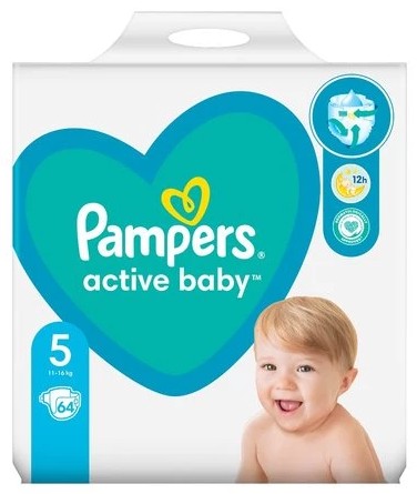 Підгузки Pampers Active Baby розмір 5 11-16 кг 64 шт.