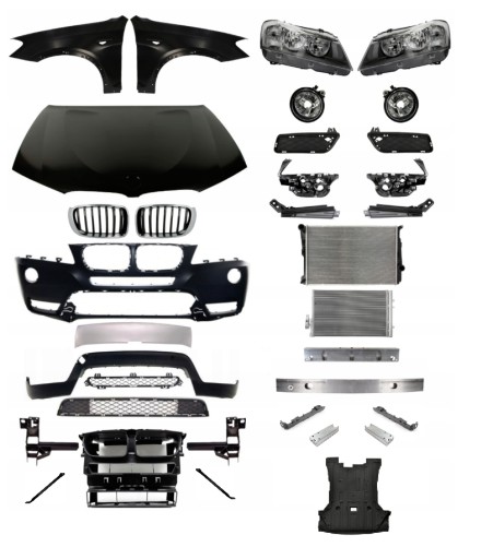 Inny4101 - BMW X3 F25 2010-2014 КОМПЛЕКТ ДЕТАЛЕЙ БАМПЕР КАПОТА РЕМЕНЬ ЛАМПЫ РАДИАТОРЫ