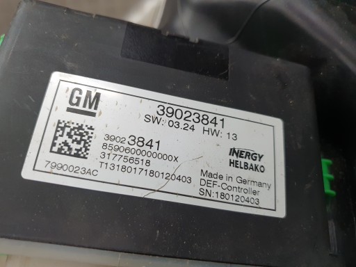 39023841 - МОДУЛЬ ДРАЙВЕРА ADBLUE OPEL INSIGNIA B