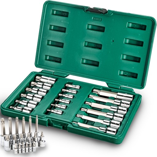 НАБІР З 18 ТОРЦЕВИХ ГОЛОВОК ТОРЦЕВИХ ГОЛОВОК TORX 1/4 1/2 SATA
