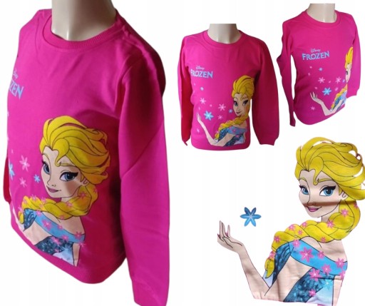 Bluza dla dziewczynki z nadrukiem lekko ocieplana