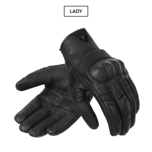 REBELHORN THUG II ЖІНОЧІ ПЕРФОРОВАНІ ШКІРЯНІ РУКАВИЧКИ ЧОРНІ DXS