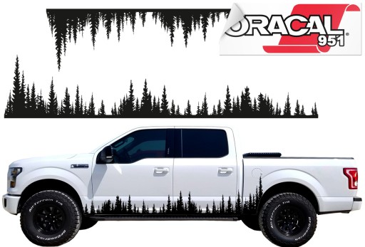 Наклейки на сторону автомобиля лес деревья 160x33cm 951
