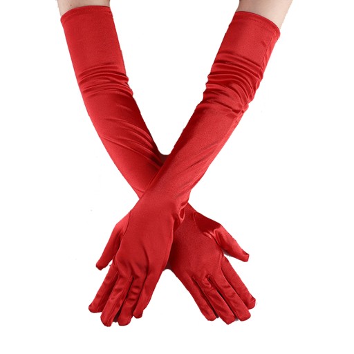 Párty dlhé rukavice dámske saténové rukavice Dĺžka po lakte