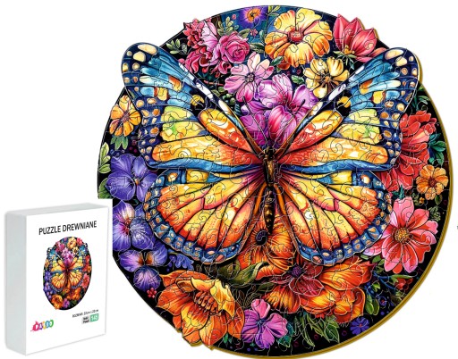 Puzzle Drewniane Dla Dzieci 145 Elementów Kolorowy Motyl Dla Dzieci