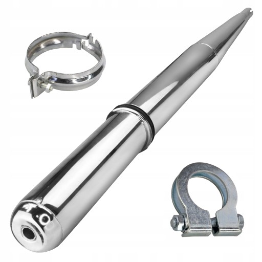 07-166 - Глушник вихлопної хром SIMSON S51 + хомут TUMIKA