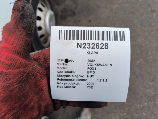 trunk door boot LY3D VOLKSWAGEN FOX and