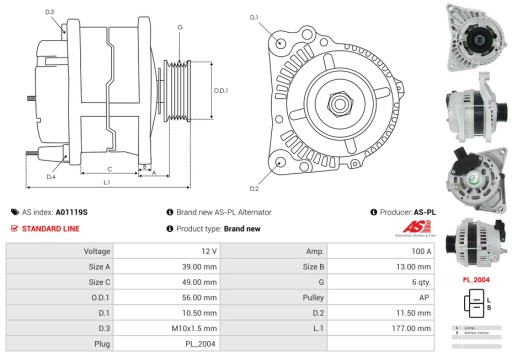 A01119S - Новий генератор as-pl