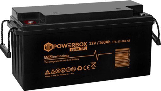 Необслуживаемый аккумулятор powerbox tpl 160-12 vrla agm 12v 160ah длительный срок службы