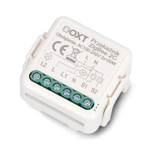 Tuya 2-kanałowy mini przekaźnik ZigBee dopuszkowy aplikacja Android/iOS