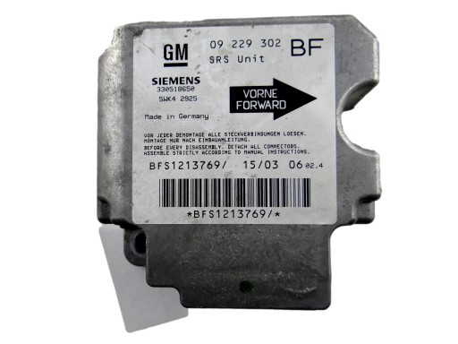 Module SENSOR Airbag OPEL ASTRA G 09 229 302