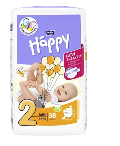 Підгузки Bella Baby Happy Mini розмір 2 3-6 кг 78 шт.