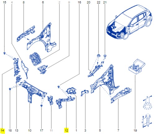 625134019R, 625128986R - РЕМЕНЬ КРОНШТЕЙН СТЕКЛА ЛЕВЫЙ ПРАВЫЙ DACIA SANDERO III