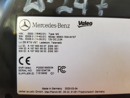 MERCEDES w247 control unit module LADOWARK A1679008207