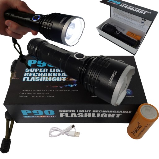 НАЙПОТУЖНІШИЙ ЛІХТАРИК XHP90 POWERBANK USB ПРОЖЕКТОР