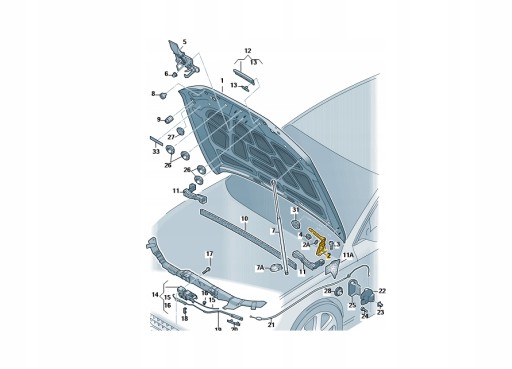 Петля капота передня ліва AUDI Q5 8R0823301A ASO