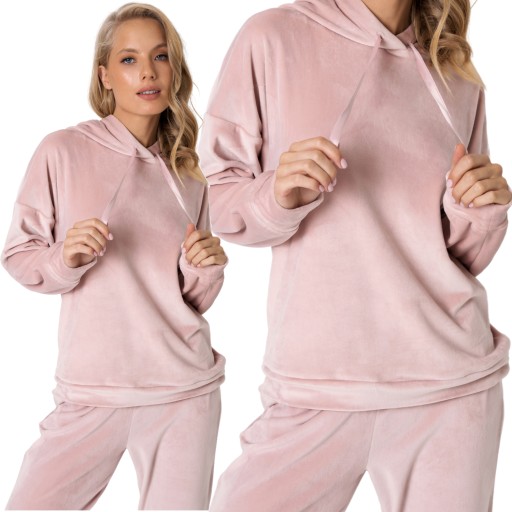 Dámske pyžamo/komplet ALEXIS z velúru *L* ružové