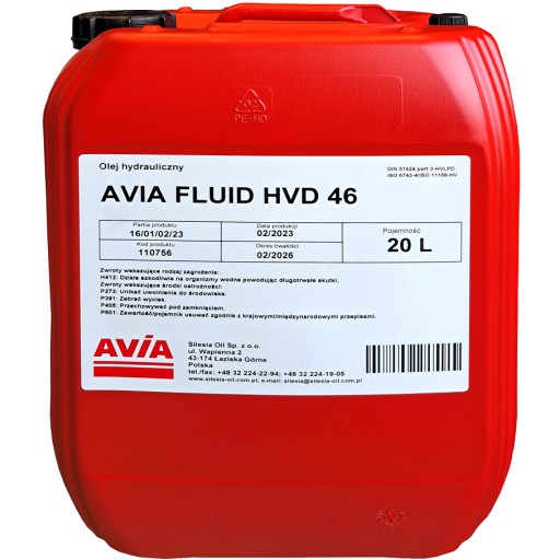 Avia hvd 46 20л неэмульгирующее гидравлическое масло