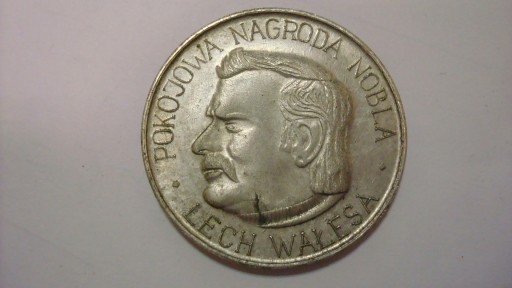 MEDAL Lech Wałęsa - Nobel 1983 - posrebrzany