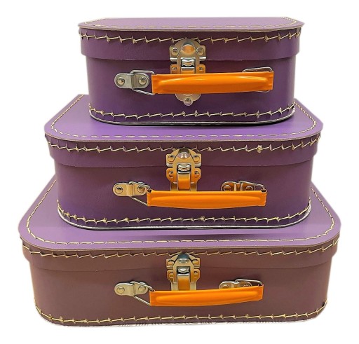 СВІТЛО-ФІОЛЕТОВИЙ Декоративні валізи 3шт. 