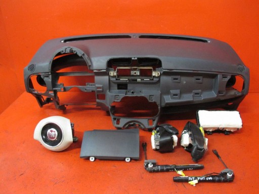 FIAT 500 dashboard console cockpit airbag airbags air adjusters KOMPLET