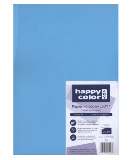Farebný papier A4 170g č. 30 modrý 25 listov