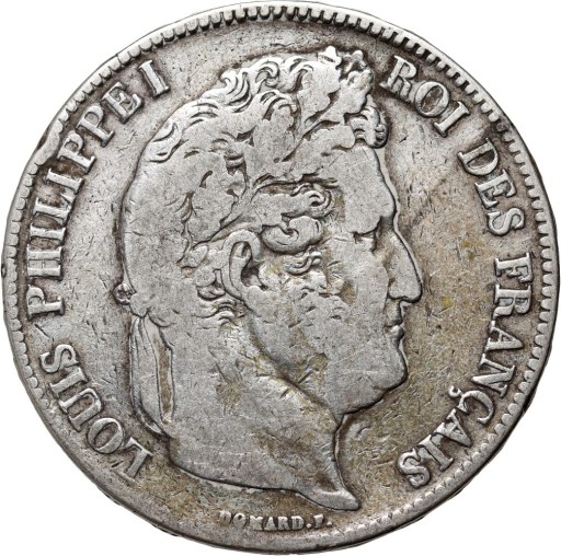 Francja, Ludwik Filip I, 5 franków 1837 A