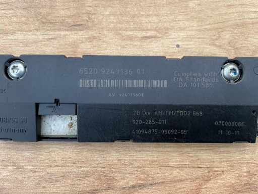 BMW 5 GT F07 antenna amplifier DIVERSITY 9247136