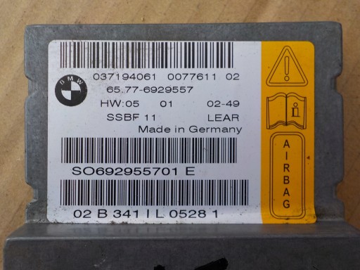 sensor airbagů bmw e65 6929557