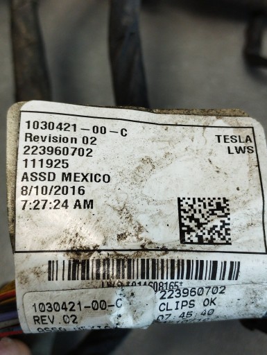Mercedes B-KLASA W246 W242 bundle motor wiring 223960702