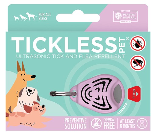 Ochrona przed Kleszczami Pchłami Tickless Pet Pink