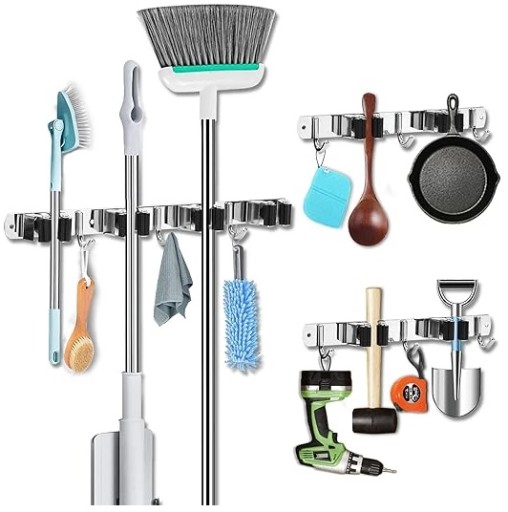 ГАРАЖНА ВІШАЛКА РУЧКА ДЛЯ САДОВОГО ІНСТРУМЕНТУ НАБІР ШВАБР ДЛЯ МІТЛ 3x