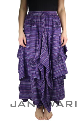 Dwuwarstwowa fioletowa spódnica z Nepalu