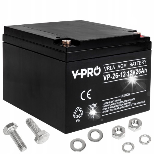 Акумулятор вольт polska agm vpro 12v 26ah