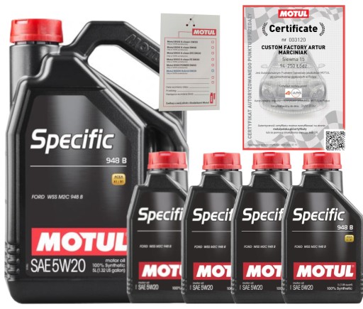 MOTUL SPECIFIC 948B 5W20 9L FORD WSS-M2C948-B + ПІДВІСКА