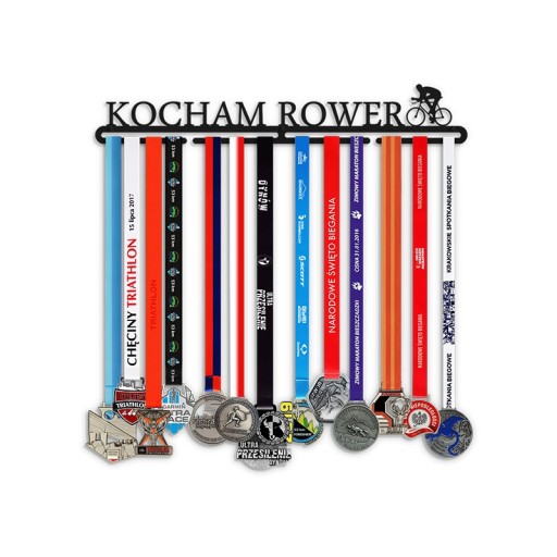 Металева вішалка для медалей I LOVE A BIKE 40 СМ