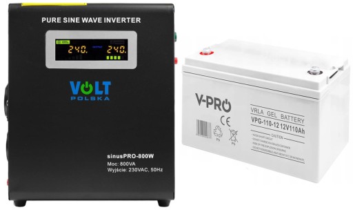 Источник бесперебойного питания sinus pro vol, польша, 800 ва/500 вт, гель-насос постоянной фазы, 110 ач