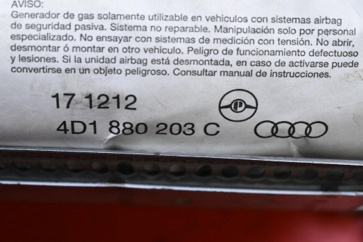 airbag GINOCCHIA 4D1880203C AUDI A8 D2 94-99