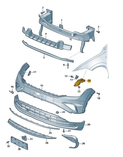 5NA807050B - Слайд спереди на бампе