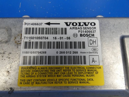 VOLVO V60 e S60 II V40 XC60 modulo Centralina airbag POWIETRZNYCH AIR BAG