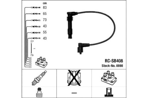898/ZAW - Комплект проводів запалювання ngk opel vectra b saa