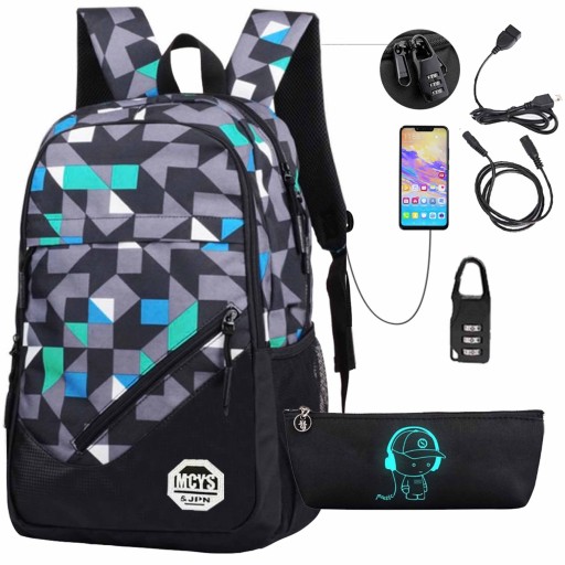 Багатокамерний шкільний рюкзак Bergens1 чорний 37 л