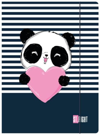 TECZKA Z GUMKĄ A4 STRIGHT LOVE PANDA